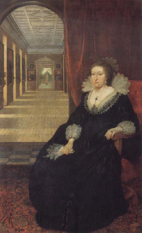 Mytens, Daniel the Elder Alathea Talbot Countess of Arundel,sitting before the picture gallery at Arundel House China oil painting art